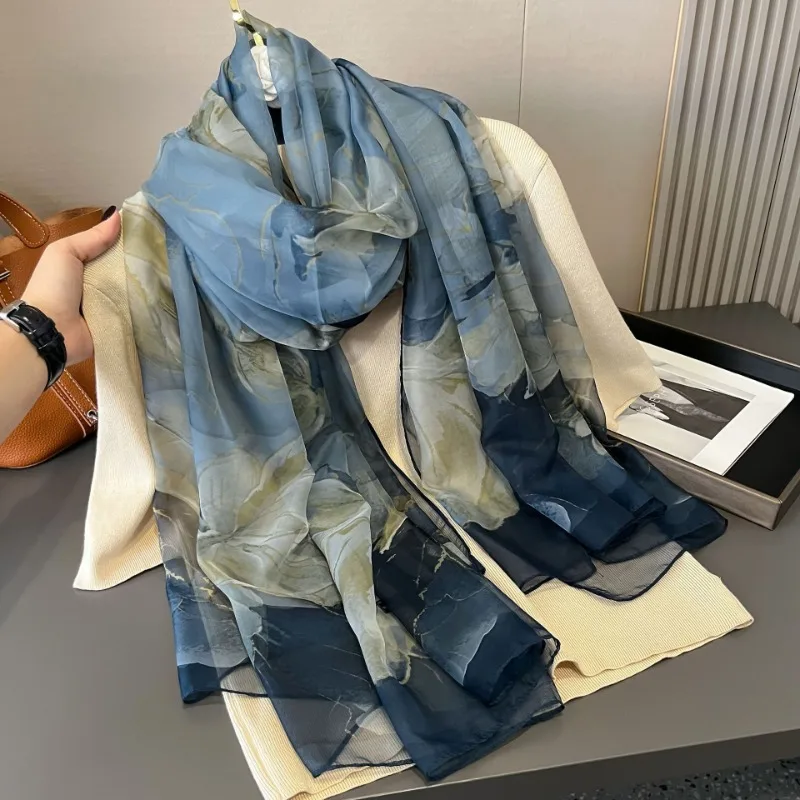 Lotus Print Chiffon Scarf Fashionable Lightweight Neck Scarf For Women Summer Neck Sun Protection Silk Scarf Shawl 135*180cm
Lotus Print Chiffon Scarf Fashionable Lightweight Neck Scarf For Women Summer Neck Sun Protection Silk Scarf Shawl 135*180cm