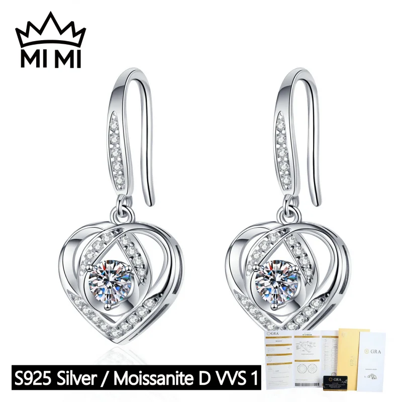 MI MI S925 Sterling Silver 0.6CT Heart-Shaped Fishhook Moissanite Earrings GRA Certified Women Jewelry with Gift Box
MI MI S925 Sterling Silver 0.6CT Heart-Shaped Fishhook Moissanite Earrings GRA Certified Women Jewelry with Gift Box