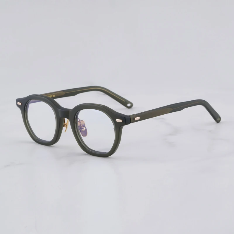Vintage Round Acetate Glasses Frame for Men Summer 2023 Re.betsy Series Hand Made Matte Olive Green Eyeglasses for Women
Vintage Round Acetate Glasses Frame for Men Summer 2023 Re.betsy Series Hand Made Matte Olive Green Eyeglasses for Women