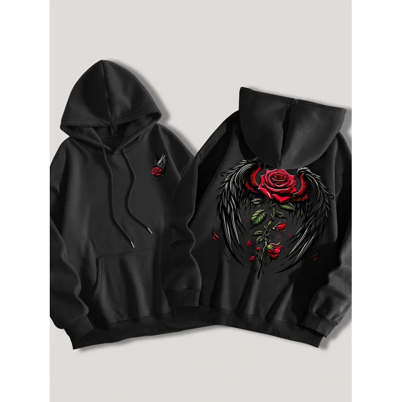 Rose Wing Print Hoodie Women's Fashion Sweatshirt Cross-Border No Brand Registered Trademark Deformation Resistant Spring 2026
Rose Wing Print Hoodie Women's Fashion Sweatshirt Cross-Border No Brand Registered Trademark Deformation Resistant Spring 2026