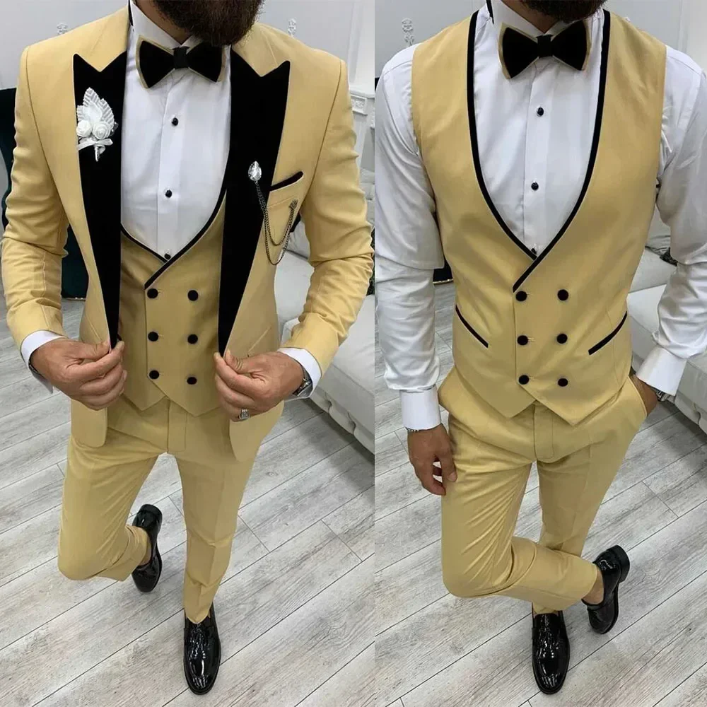 Men's Classic Tuxedo Suits Luxury Velvet Peak Lapel 3-Piece Blazer Vest And Pants Set for Wedding Dresses Ceremony
Men's Classic Tuxedo Suits Luxury Velvet Peak Lapel 3-Piece Blazer Vest And Pants Set for Wedding Dresses Ceremony