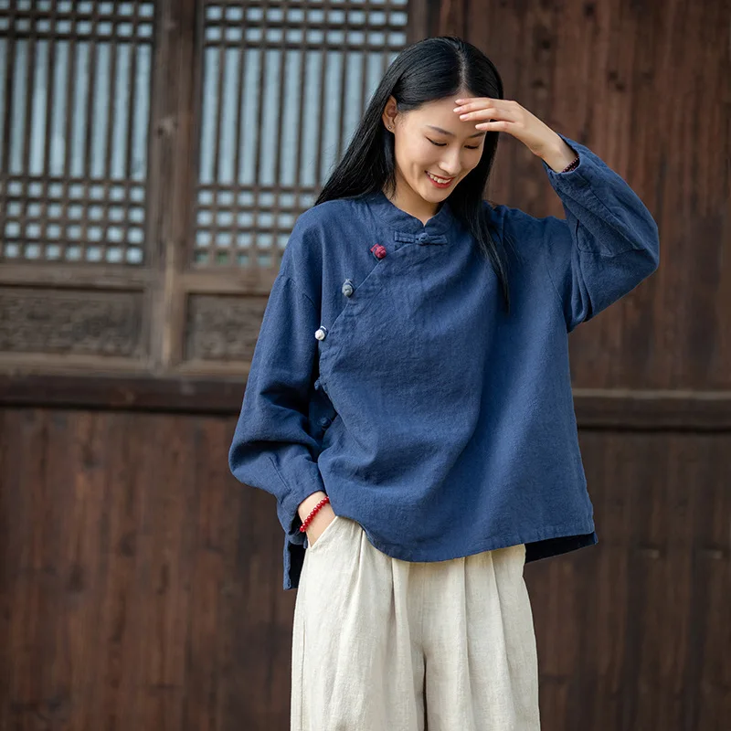 2025 New Arrival Spring Summer Women Loose Fit O-neck Nine Quarter Sleeve Blouse Button Devise Cotton Linen Casual Shirts Y141
2025 New Arrival Spring Summer Women Loose Fit O-neck Nine Quarter Sleeve Blouse Button Devise Cotton Linen Casual Shirts Y141