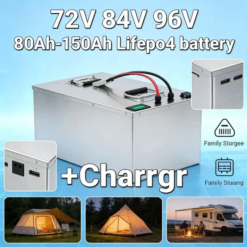 LiFePO4 Battery 72V 84V 96V 80Ah-150Ah + BMS, 7000W High Capacity Power for EV, RV, AGV, Golf Cart & E-Mobility
LiFePO4 Battery 72V 84V 96V 80Ah-150Ah + BMS, 7000W High Capacity Power for EV, RV, AGV, Golf Cart & E-Mobility