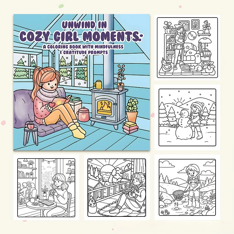 Cozy Girl Moments Coloring Book 24 Pages Mindfulness Gratitude Prompts for Adults Stress Relief Relaxation Gift
Cozy Girl Moments Coloring Book 24 Pages Mindfulness Gratitude Prompts for Adults Stress Relief Relaxation Gift