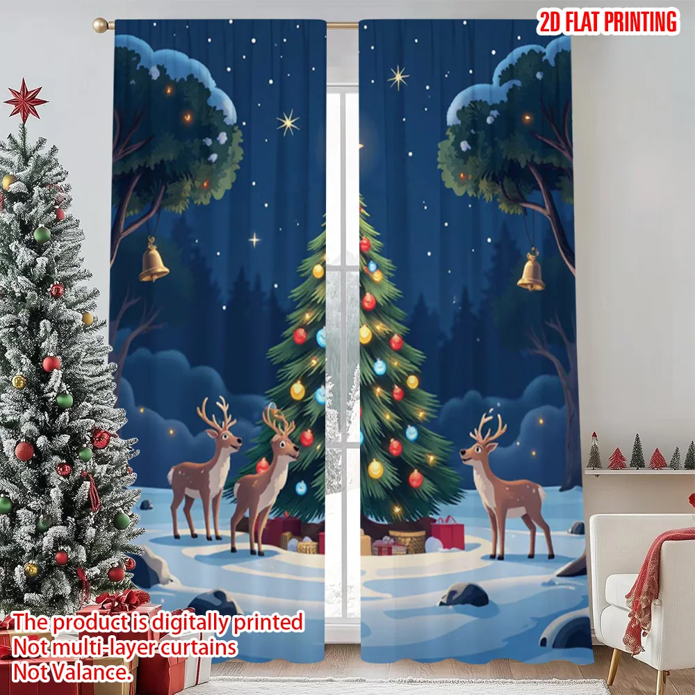 2pcs 2D flat printing Christmas Window Curtains Trees and forest animals Durable Polyester Without Electricity Festive Holiday
2pcs 2D flat printing Christmas Window Curtains Trees and forest animals Durable Polyester Without Electricity Festive Holiday