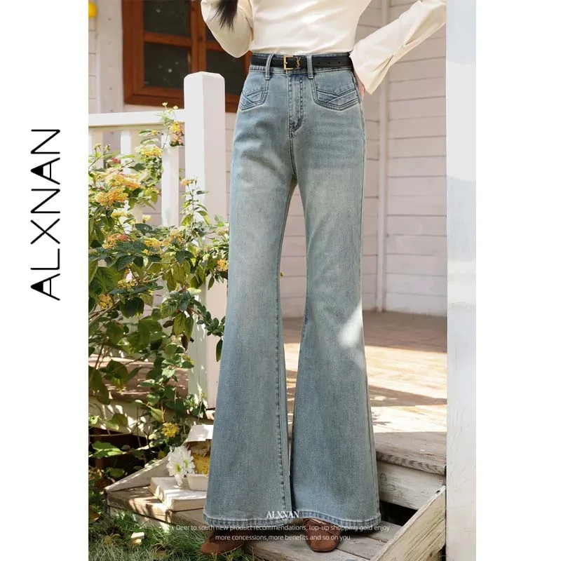 ALXNAN Flare Jeans High Waist Light Washed Blue Vintage Wash Pocket Detail Korean Casual Daily Women Denim Pants 2026 New L62220
ALXNAN Flare Jeans High Waist Light Washed Blue Vintage Wash Pocket Detail Korean Casual Daily Women Denim Pants 2026 New L62220