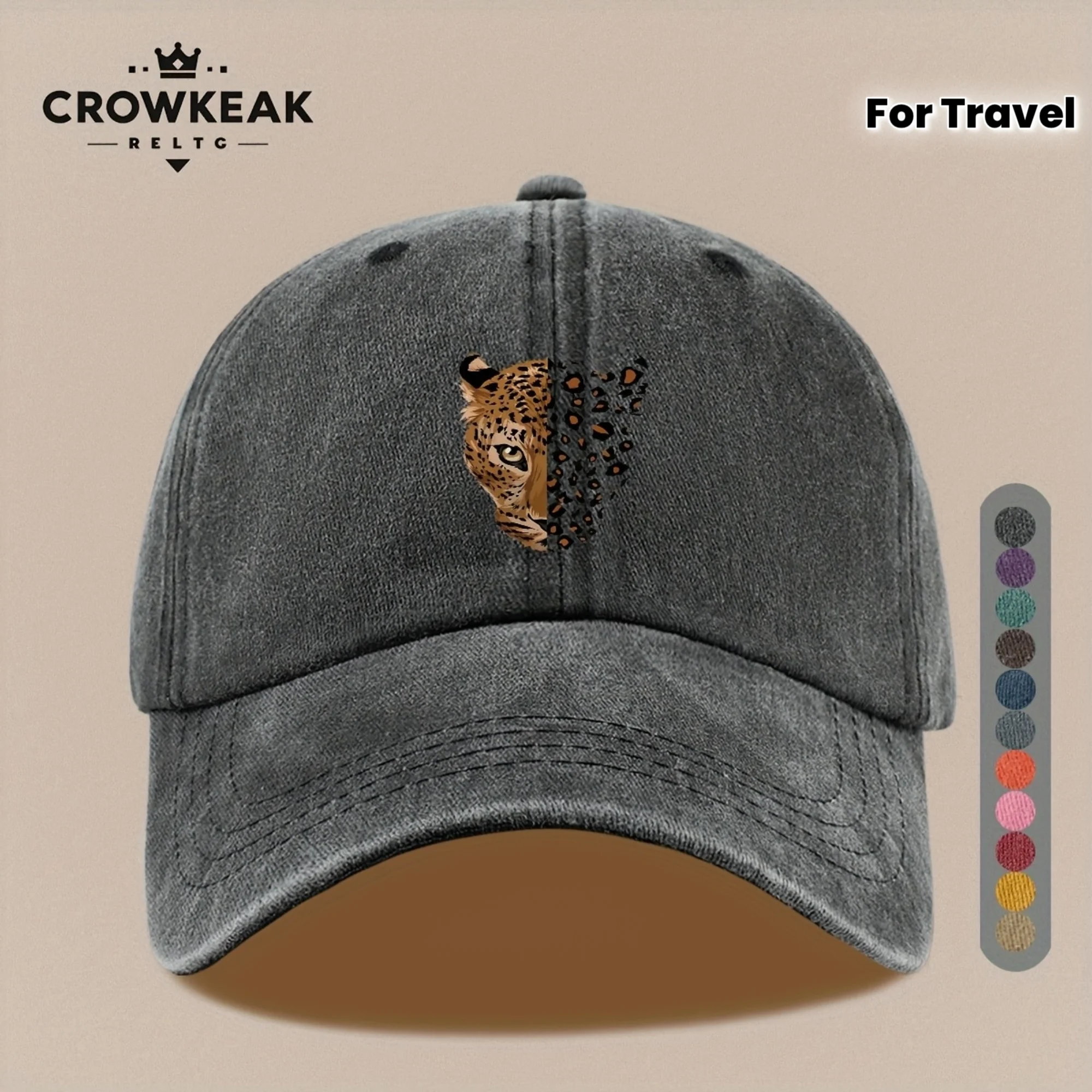 1pc Vintage Leopard Print Baseball Cap - Lightweight Breathable Adjustable Hat Suitable for Golf, Travel, Casual Wear - Perfect
1pc Vintage Leopard Print Baseball Cap - Lightweight Breathable Adjustable Hat Suitable for Golf, Travel, Casual Wear - Perfect