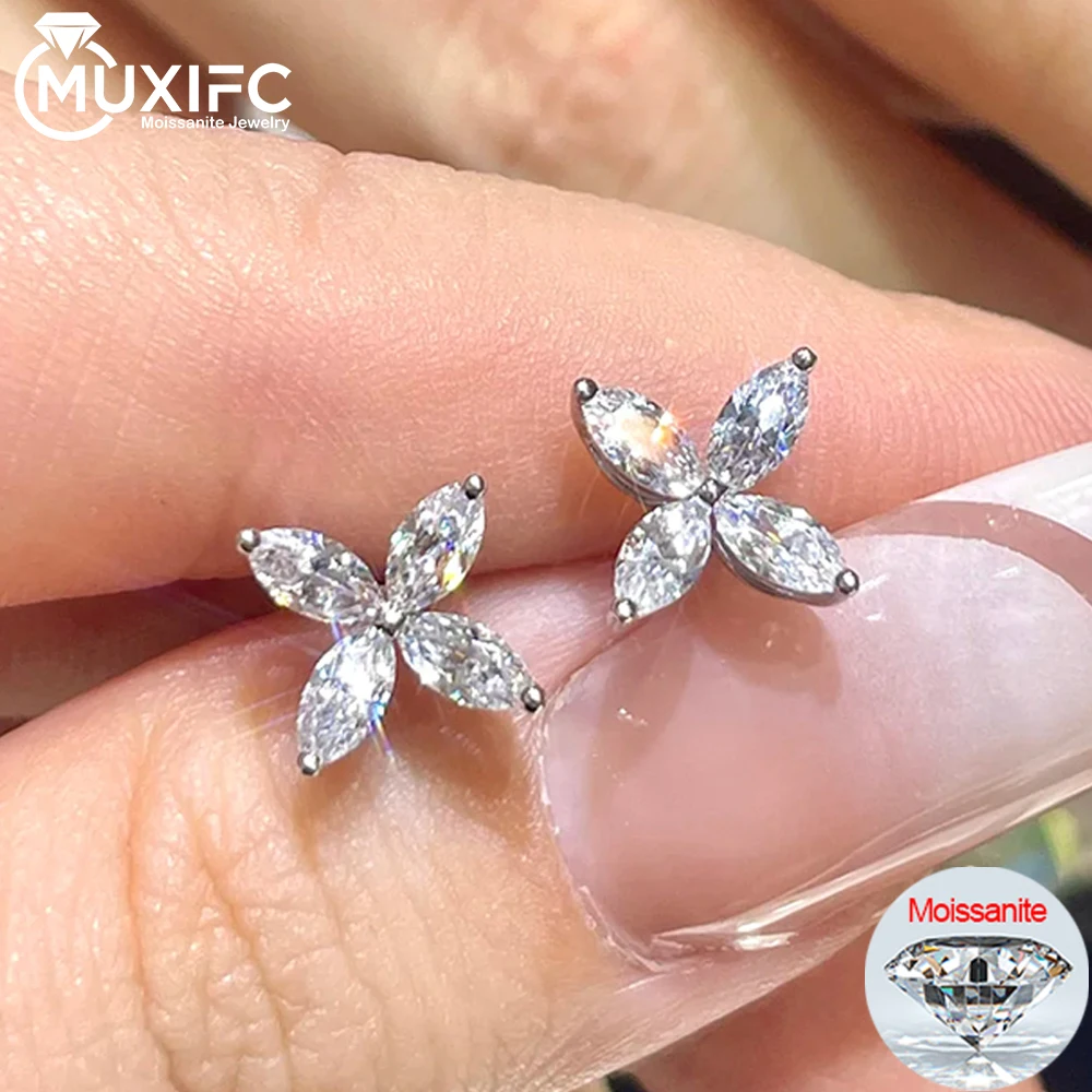 Marquise Cut Moissanite Stud Earring for Women D Color 925 Silver Plated 18K Butterfly Wedding Ear Studs GRA Certificate Jewelry
Marquise Cut Moissanite Stud Earring for Women D Color 925 Silver Plated 18K Butterfly Wedding Ear Studs GRA Certificate Jewelry