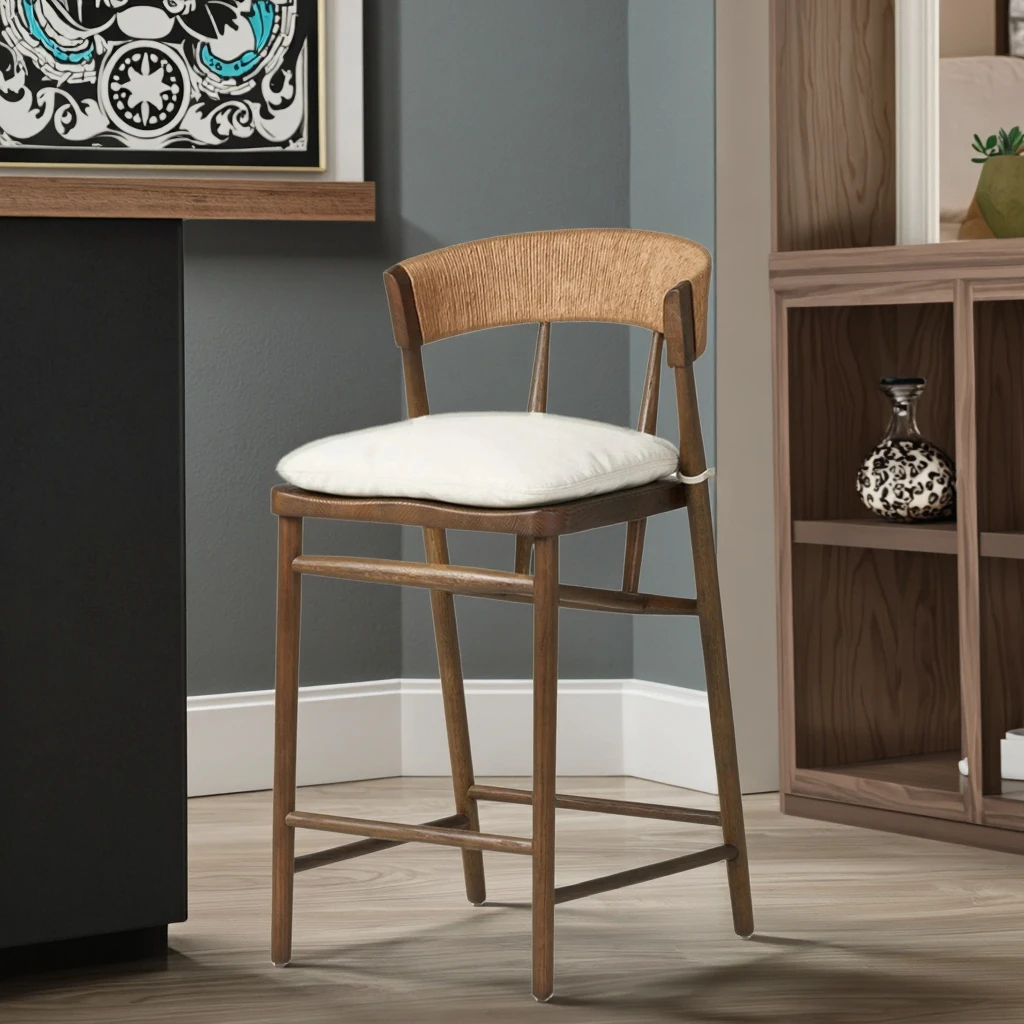 #! Nordic Retro Solid Wood Bar Stool Modern Simple Fabric Durable for Commercial Bars Dining Hotels Apartments Coffee Shops Home
#! Nordic Retro Solid Wood Bar Stool Modern Simple Fabric Durable for Commercial Bars Dining Hotels Apartments Coffee Shops Home