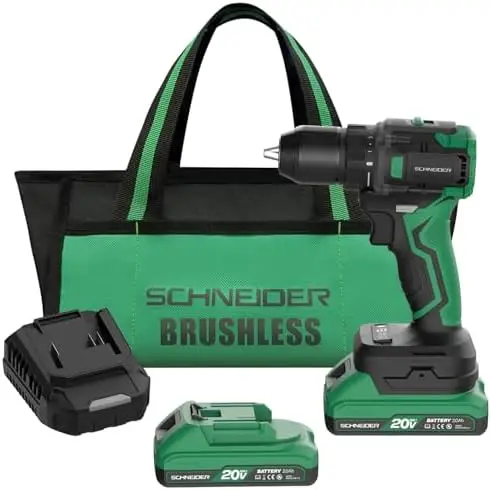 Аккумуляторный шуруповерт SCHNEIDER 20V – бесщеточный, 2 батареи, зарядное устройство, 2 скорости – 619 дюйм-фунтов, патрон 1/2 дюйма
Аккумуляторный шуруповерт SCHNEIDER 20V – бесщеточный, 2 батареи, зарядное устройство, 2 скорости – 619 дюйм-фунтов, патрон 1/2 дюйма