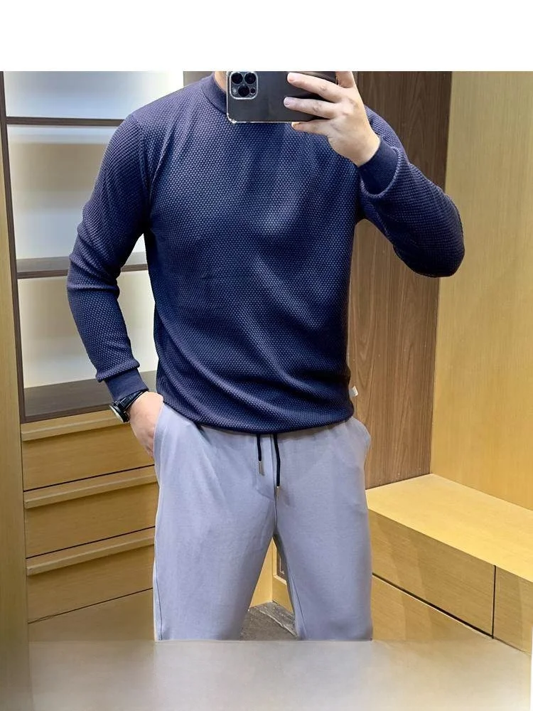 Вязаный свитер из смешанной шерсти, круглый мужской осенне-зимний модный молодежный спортивный свитер с длинным светом, однотонный трикотаж
Вязаный свитер из смешанной шерсти, круглый мужской осенне-зимний модный молодежный спортивный свитер с длинным светом, однотонный трикотаж