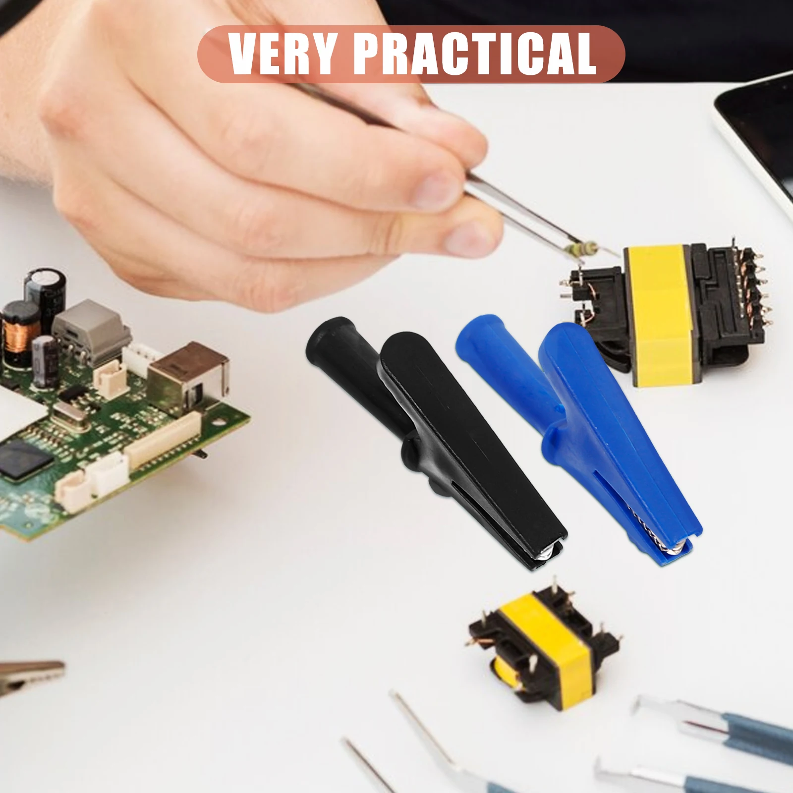 5pcs Alligator Clips Electrical Testing Clamps Insulated Copper Jumper Cable Sheath Rubber Coated Strong Biting
5pcs Alligator Clips Electrical Testing Clamps Insulated Copper Jumper Cable Sheath Rubber Coated Strong Biting