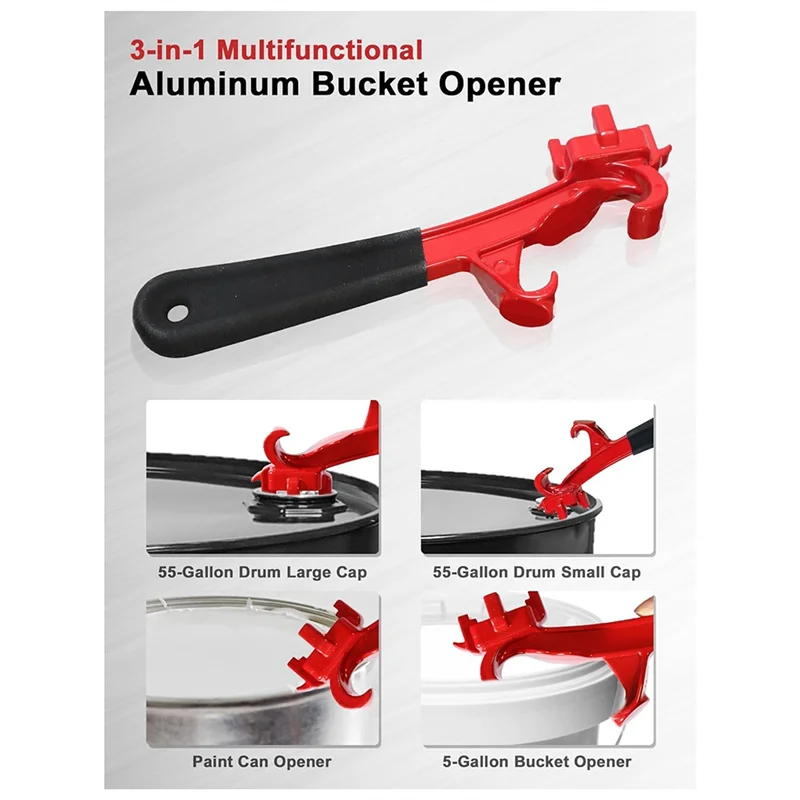Classy-3-In-1 Bung Wrench & Bucket Opener Tool - Aluminum Drum Lid Remover For 5-55 Gallon Drums, Paint Cans, And Pails
Classy-3-In-1 Bung Wrench & Bucket Opener Tool - Aluminum Drum Lid Remover For 5-55 Gallon Drums, Paint Cans, And Pails
