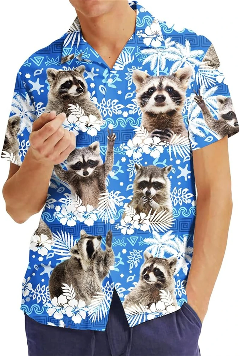 Summer Hawaiian Men's Short Sleeved Shirts 3d Print Cute Raccoon Hawaii Shirts Beach Party Tops Women Men Harajuku Tops Camisas
Summer Hawaiian Men's Short Sleeved Shirts 3d Print Cute Raccoon Hawaii Shirts Beach Party Tops Women Men Harajuku Tops Camisas