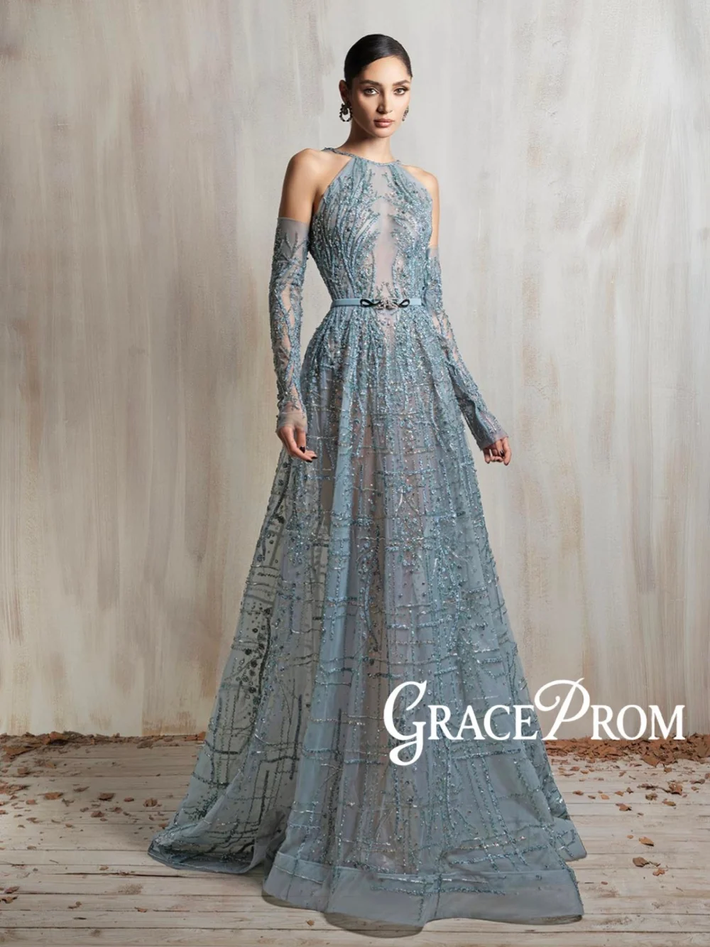 Detachable Sleeve Embroidery Evening Dress Opulent Beaded Halter Wedding Party Gown Customized A-line Long Red Carpet Gowns
Detachable Sleeve Embroidery Evening Dress Opulent Beaded Halter Wedding Party Gown Customized A-line Long Red Carpet Gowns