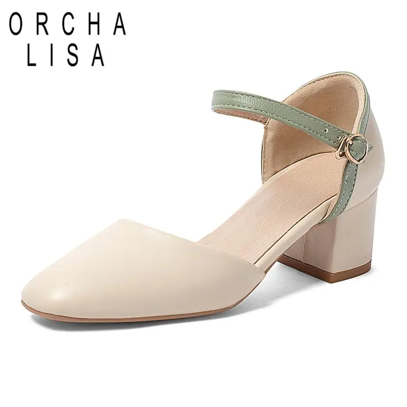 ORCHA LISA Brand Female Sandals Square Toe Block Heels 5.5cm Buckle Strap Mixed Color Big Size 46 47 48 Office Lady Summer Shoes
ORCHA LISA Brand Female Sandals Square Toe Block Heels 5.5cm Buckle Strap Mixed Color Big Size 46 47 48 Office Lady Summer Shoes