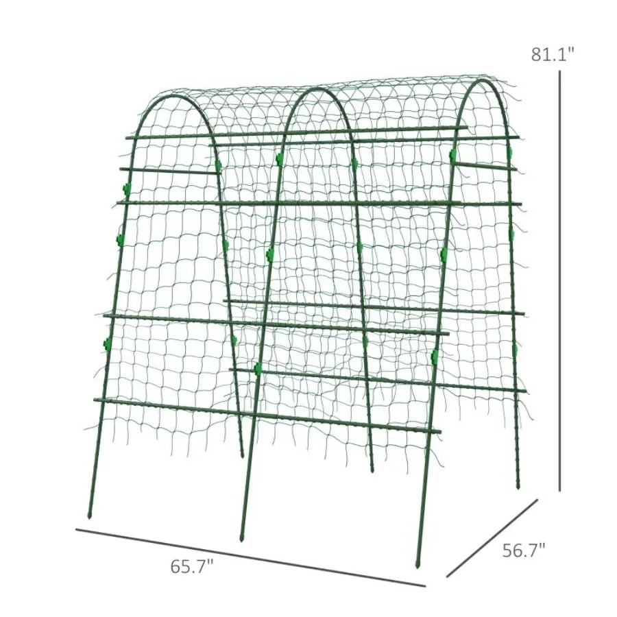 Outdoor metal garden trellis for climbing plants, green A-frame arch with climbing net, 57 x 66 x 81, rust-resistant steel
Outdoor metal garden trellis for climbing plants, green A-frame arch with climbing net, 57 x 66 x 81, rust-resistant steel