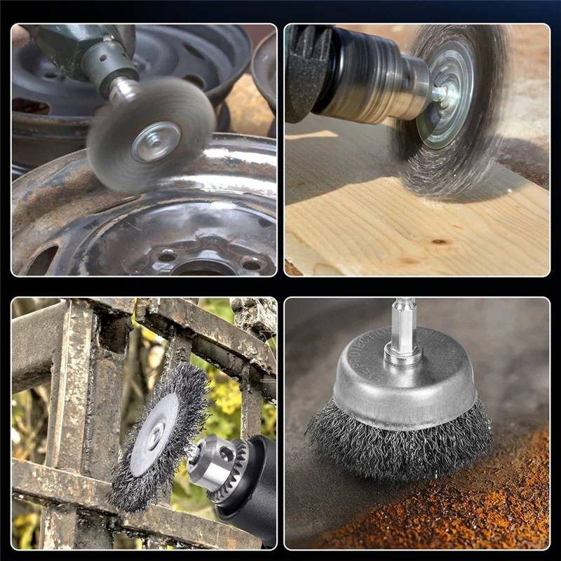 AT63-10 Pcs Wire Brush For Drill, 1/4 Inch Hex Shank, Wire Cup Brush Drill Bit For Cleaning Rust, Stripping And Abrasive
AT63-10 Pcs Wire Brush For Drill, 1/4 Inch Hex Shank, Wire Cup Brush Drill Bit For Cleaning Rust, Stripping And Abrasive