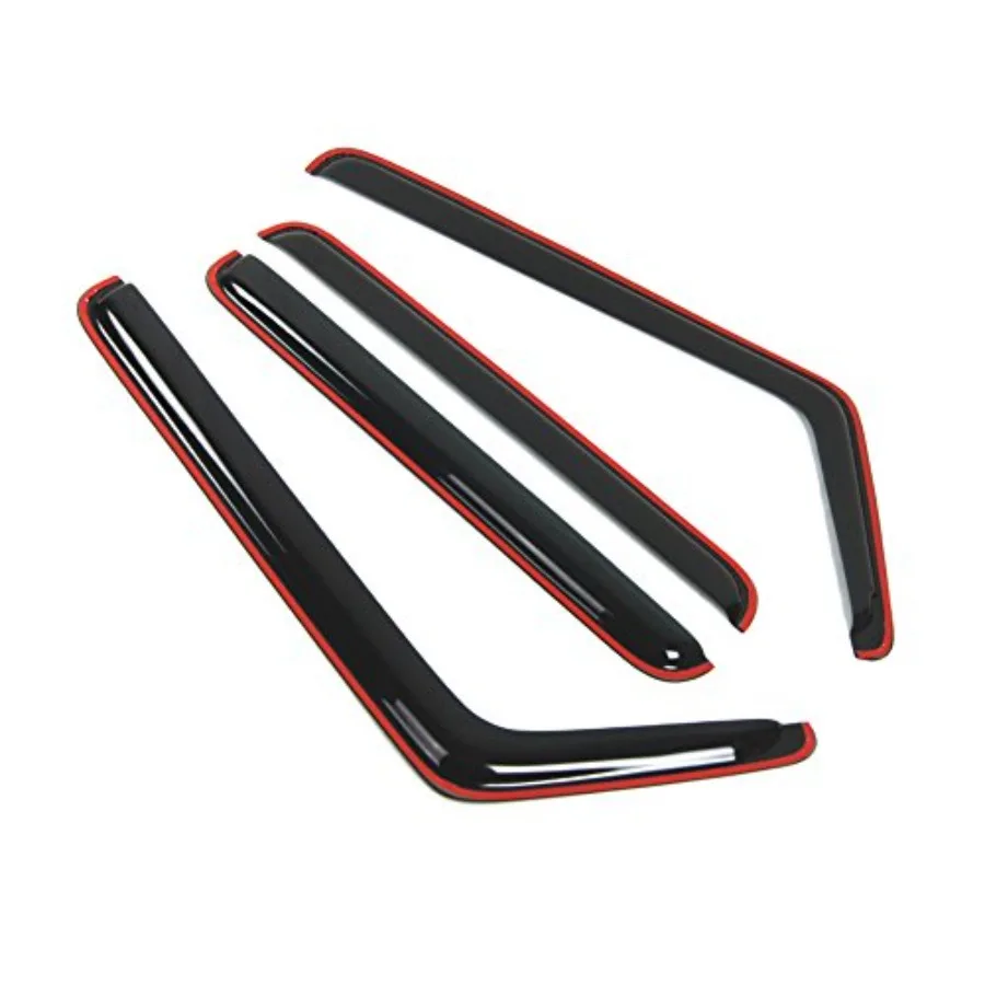 Tuningpros WD2-244i Dark Smoke 4 Pcs Set Window Visor In-Channel Deflector Rain Guard for Enhanced Weather Protection and Impro