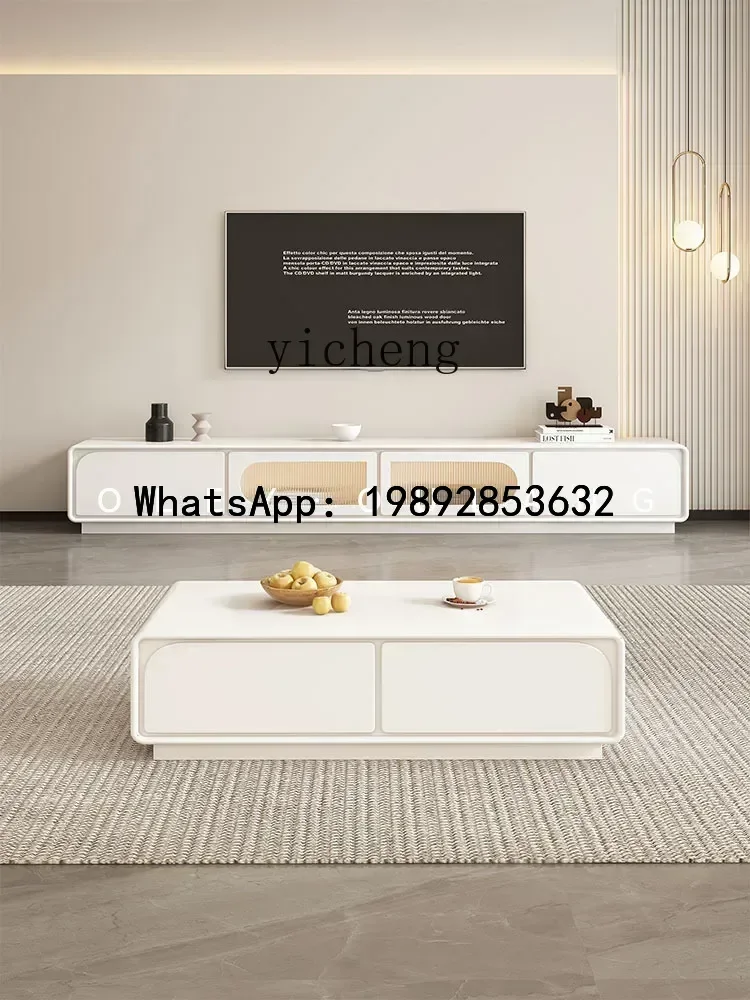 Cream Style Solid Wood Stone Plate Coffee Table TV Cabinet Combination Simple Living Room Small Apartment round
Cream Style Solid Wood Stone Plate Coffee Table TV Cabinet Combination Simple Living Room Small Apartment round