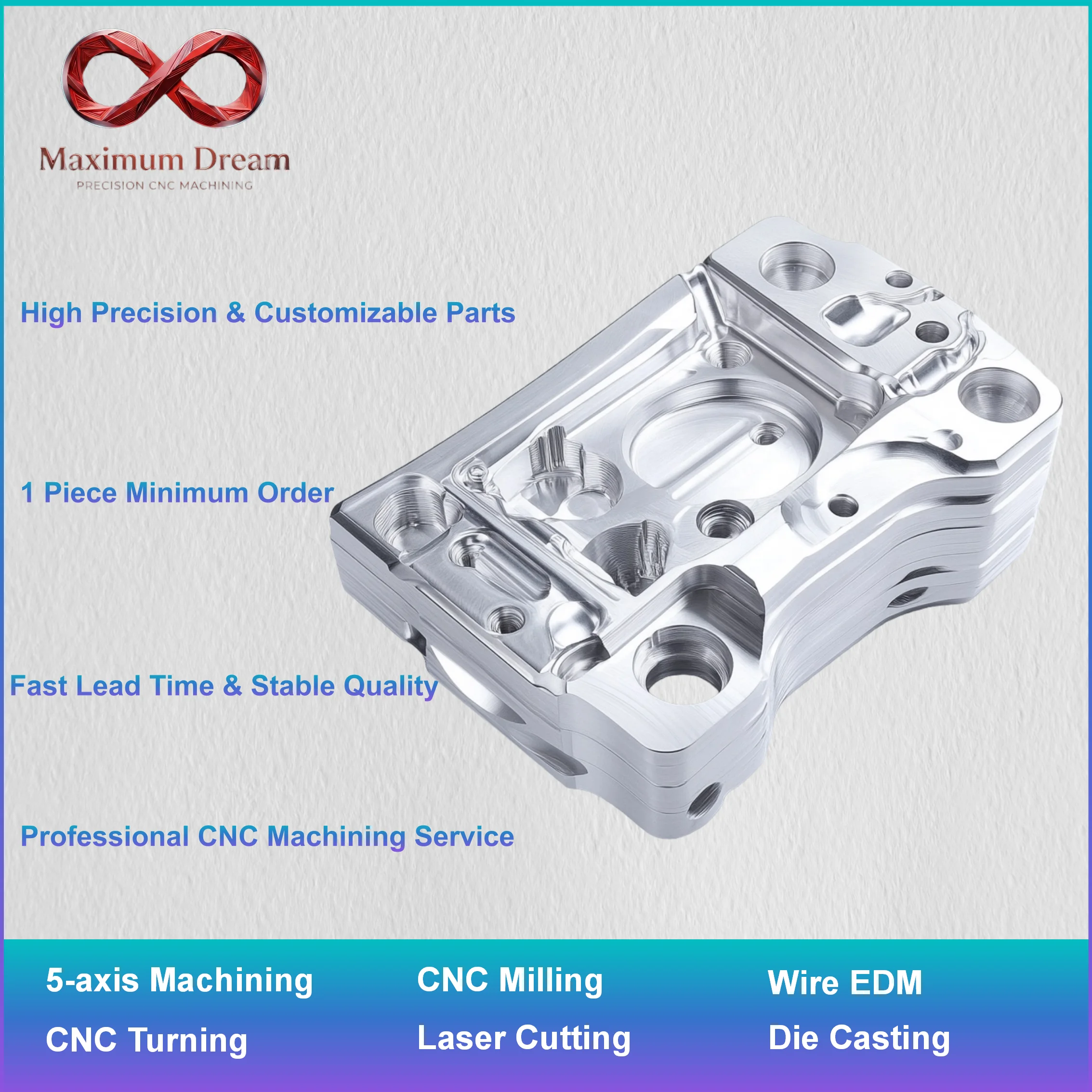 Professional 5-Axis CNC Metal Machining Service, Custom Stainless Steel Aluminum Complex Parts, Precision Components Factory
Professional 5-Axis CNC Metal Machining Service, Custom Stainless Steel Aluminum Complex Parts, Precision Components Factory