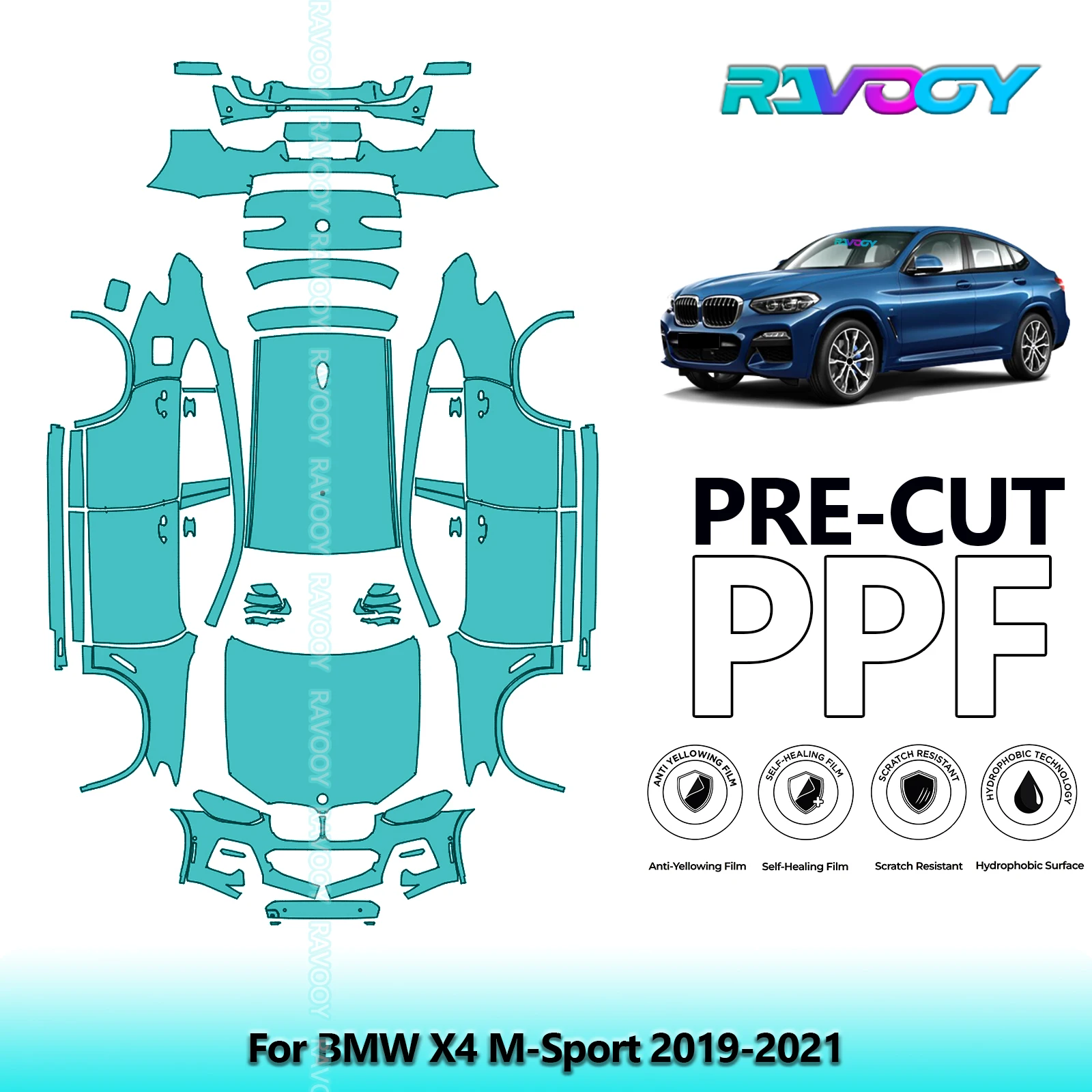 For BMW X4 M-Sport 2019-2021 8.5Mil Pre-cut PPF Paint Protection Film Clear Bra Full Vehicle
For BMW X4 M-Sport 2019-2021 8.5Mil Pre-cut PPF Paint Protection Film Clear Bra Full Vehicle