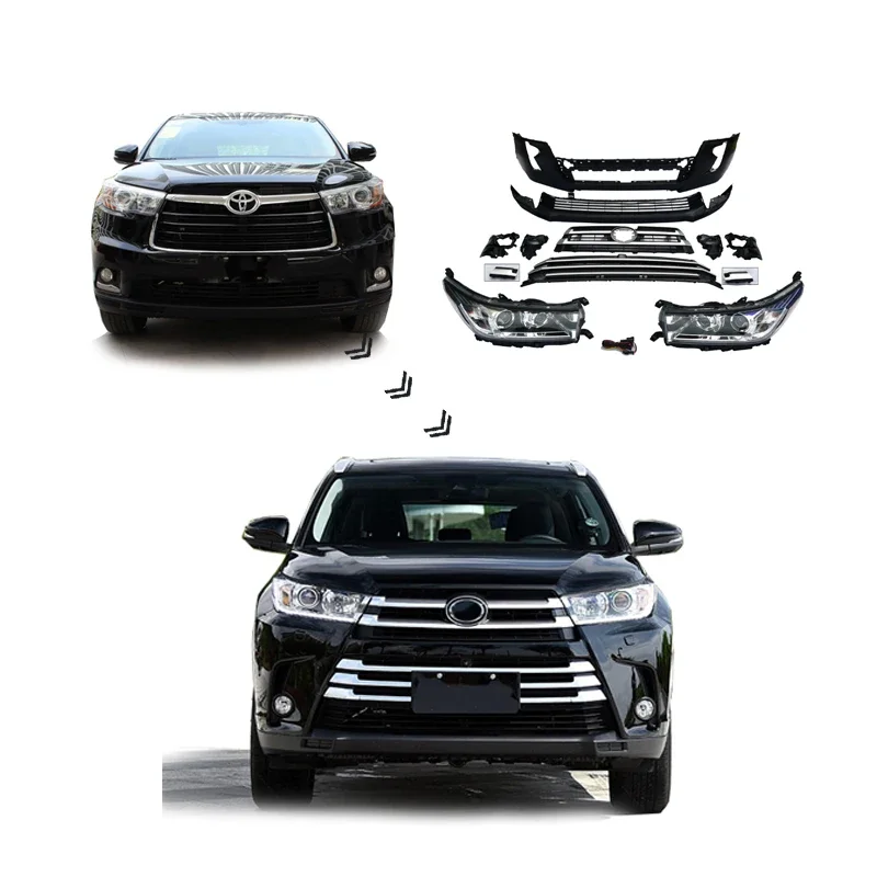 Factory direct sales car accessories body kits for highlander 2015-2017 upgrade to 2018 original style kit with headlight
Factory direct sales car accessories body kits for highlander 2015-2017 upgrade to 2018 original style kit with headlight