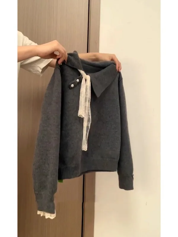 Large Size College Sle Retro Lace Bow Tie Collar Sweater Autumn Winter New Design Knitted Top Korean Loose Fit Daily Wear
Large Size College Sle Retro Lace Bow Tie Collar Sweater Autumn Winter New Design Knitted Top Korean Loose Fit Daily Wear