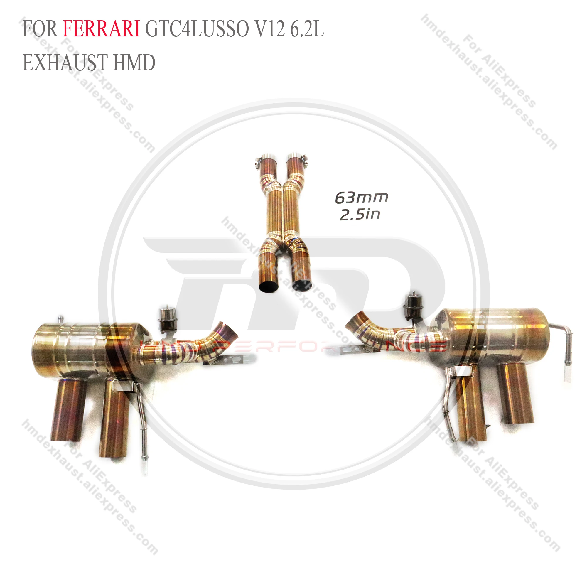 Titanium catback for Ferrari GTC4Lusso V12 6.2L With Valve section HMD Exhaust System Performance Quality certification
Titanium catback for Ferrari GTC4Lusso V12 6.2L With Valve section HMD Exhaust System Performance Quality certification