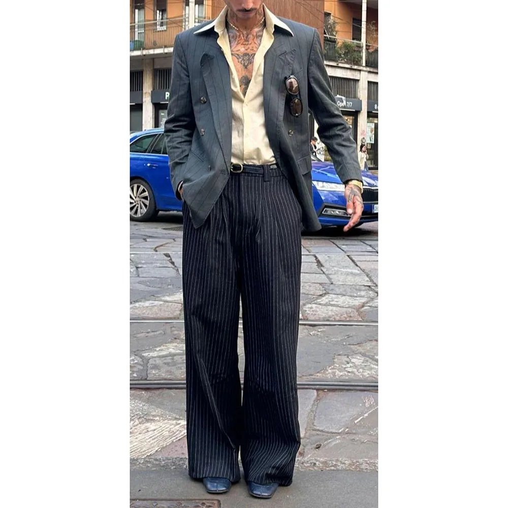 Fashion Men Suits 2 Pieces Jacket Pant Business Celebrity Formal Occasion Male Clothing Double Breasted Peak Lapel Classic
Fashion Men Suits 2 Pieces Jacket Pant Business Celebrity Formal Occasion Male Clothing Double Breasted Peak Lapel Classic
