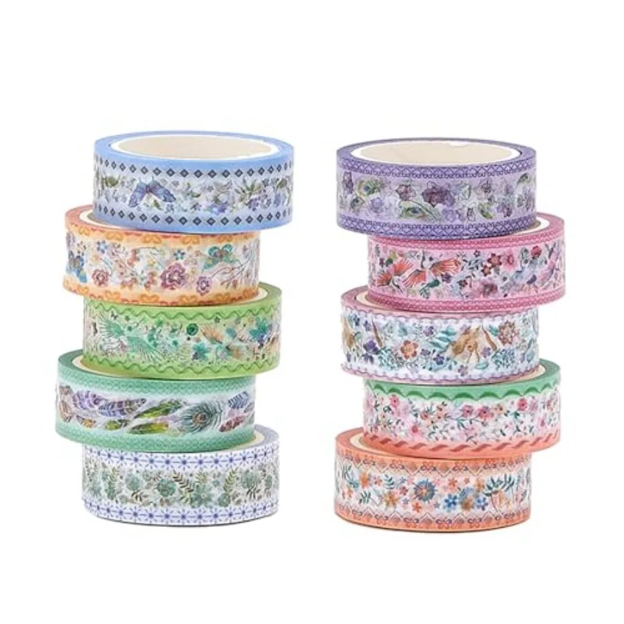 Washi Tape Set 10 Rolls, Embroidery Patterns Decorative Paper Sticker for Planner Scrapbook Journal DIY Arts Craft
Washi Tape Set 10 Rolls, Embroidery Patterns Decorative Paper Sticker for Planner Scrapbook Journal DIY Arts Craft