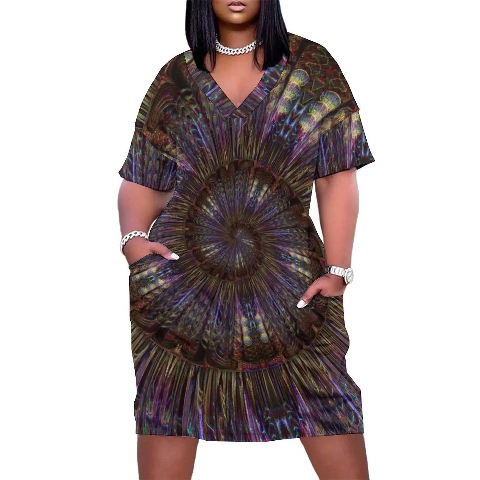 Opalized Ammonite Shell Fossil Loose Pocket Dress Woman's evening dress dresses for women
Opalized Ammonite Shell Fossil Loose Pocket Dress Woman's evening dress dresses for women