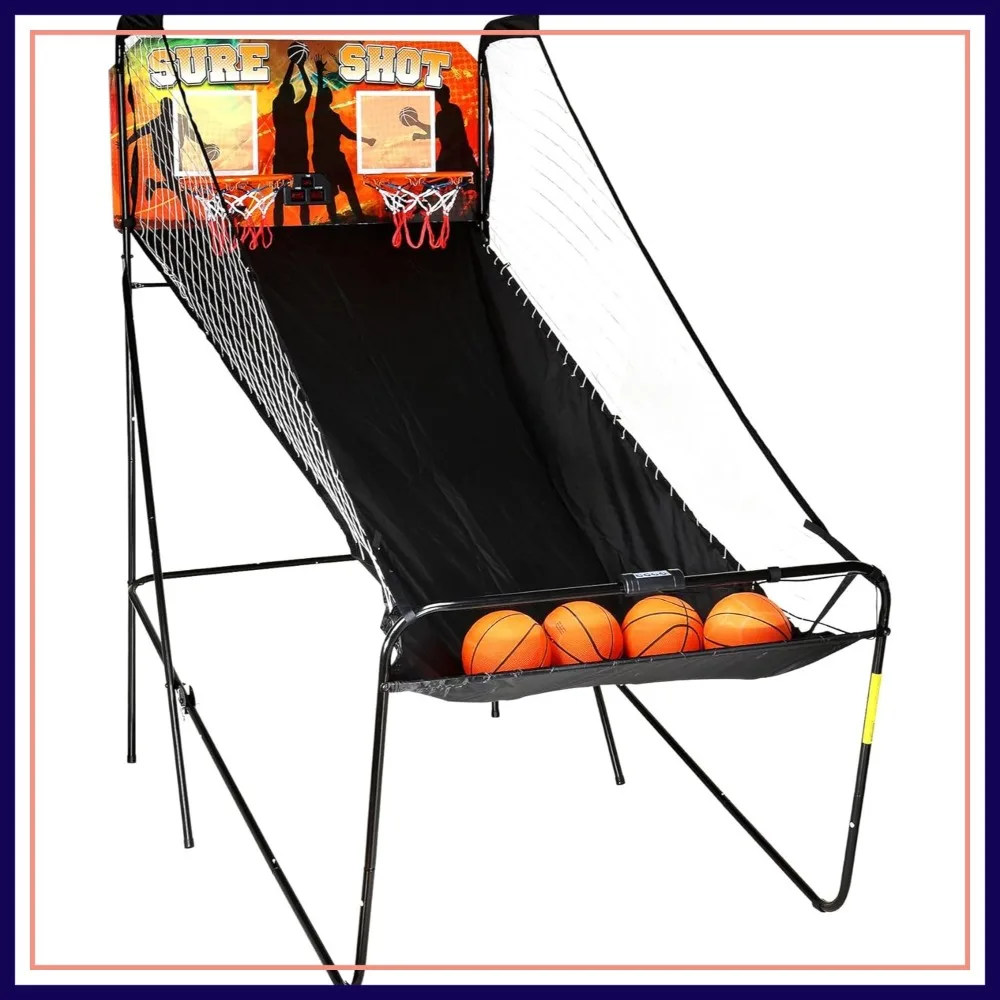 Dual Basketball Arcade Game with LED Scoring, 8 Game Modes, Foldable Steel Frame, Indoor Hoops - Orange/Black
Dual Basketball Arcade Game with LED Scoring, 8 Game Modes, Foldable Steel Frame, Indoor Hoops - Orange/Black