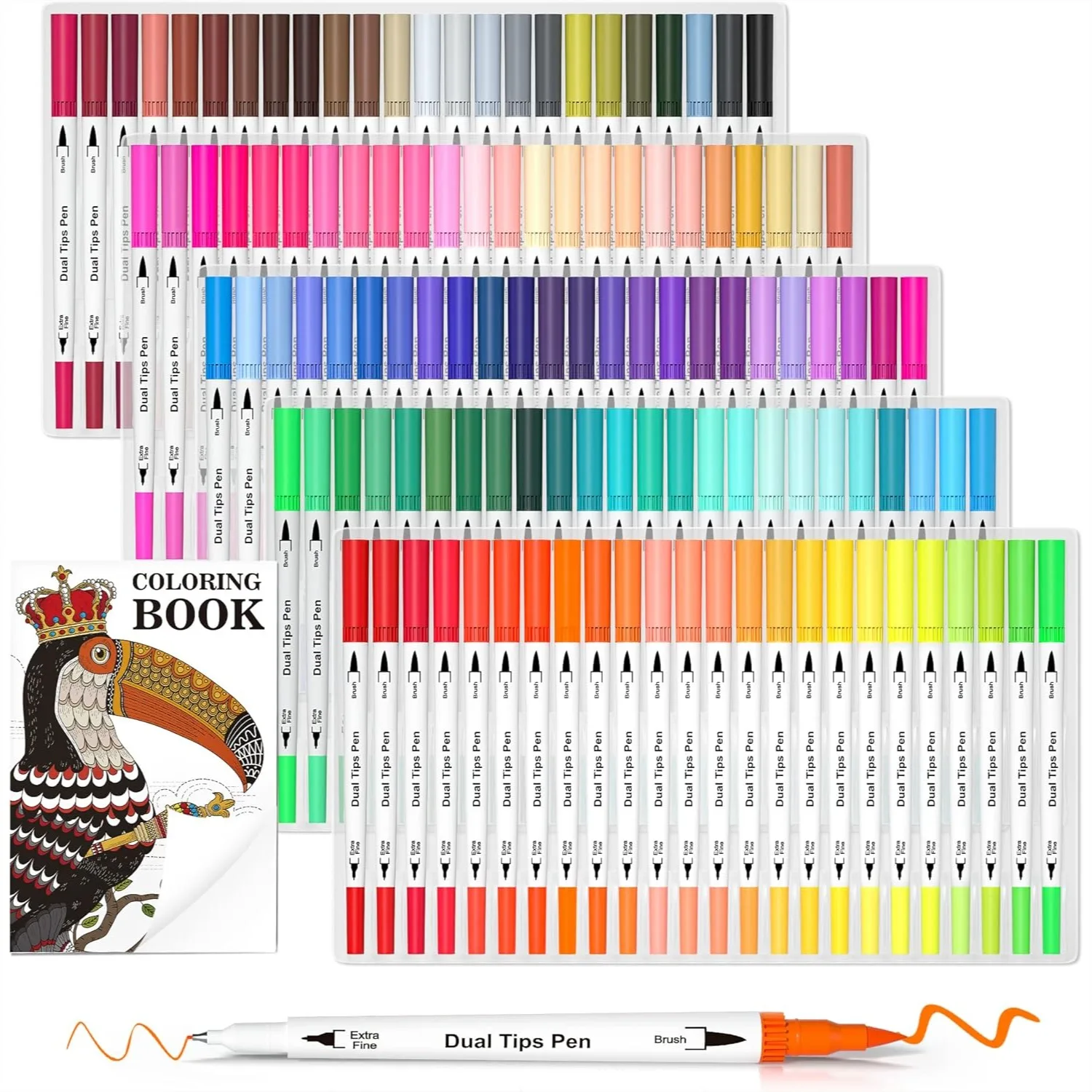 120 Colors Dual Tip Brush Pens Art Markers With Coloring Book For Adults Kids Coloring Calligraphy Drawing
120 Colors Dual Tip Brush Pens Art Markers With Coloring Book For Adults Kids Coloring Calligraphy Drawing