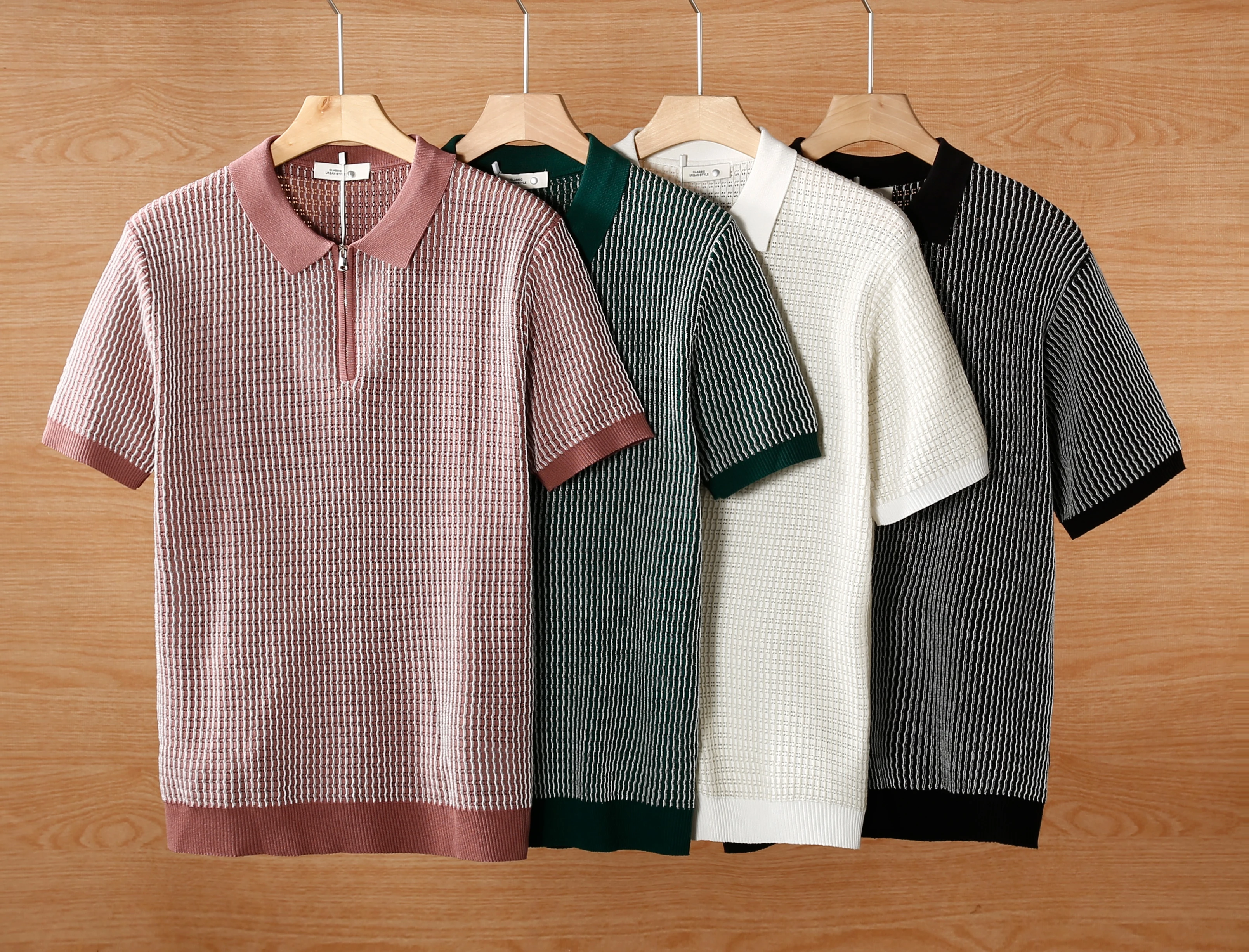 Knitted hollow ice silk polo shirt men's short sleeved summer thin fashion trend lapel zipper t-shirt#6155
Knitted hollow ice silk polo shirt men's short sleeved summer thin fashion trend lapel zipper t-shirt#6155