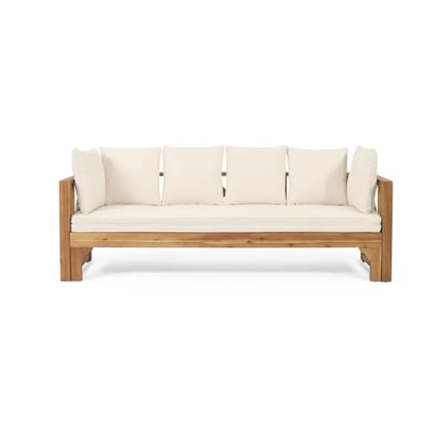 Varney Outdoor Extendable Acacia Wood 3 Seater Sofa, Upholstered Cushion Couch, Daybed Sofa Chair, Spacious Seating Lounge Chai
Varney Outdoor Extendable Acacia Wood 3 Seater Sofa, Upholstered Cushion Couch, Daybed Sofa Chair, Spacious Seating Lounge Chai