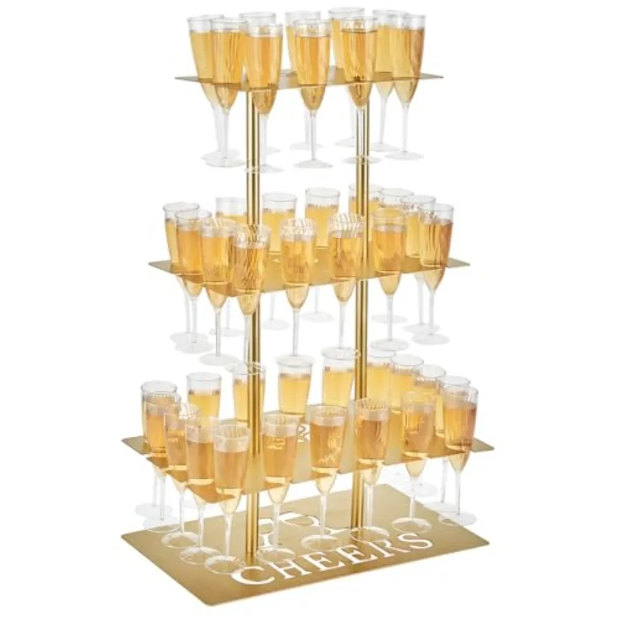 Metal Champagne Flute Holder Stand for Party 3-Tier Champagne Tower Display Holds 42 Glasses, Gold Champagne Stand Holder for W
Metal Champagne Flute Holder Stand for Party 3-Tier Champagne Tower Display Holds 42 Glasses, Gold Champagne Stand Holder for W