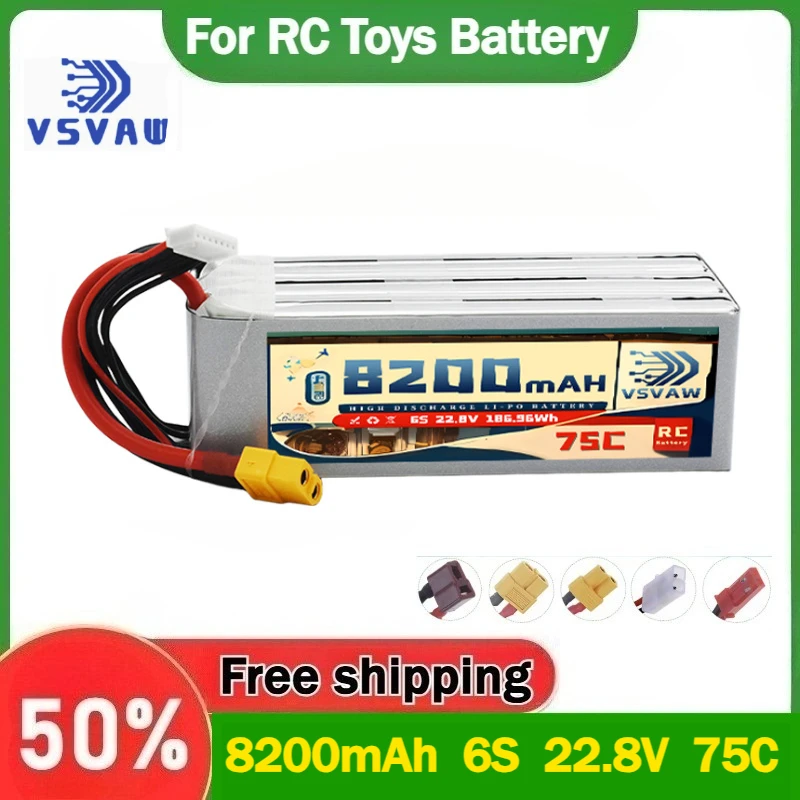 6S 22.8V 8200mAh 75C Remote Control Drone Helicopter Model Toy Lithium Battery HV
6S 22.8V 8200mAh 75C Remote Control Drone Helicopter Model Toy Lithium Battery HV