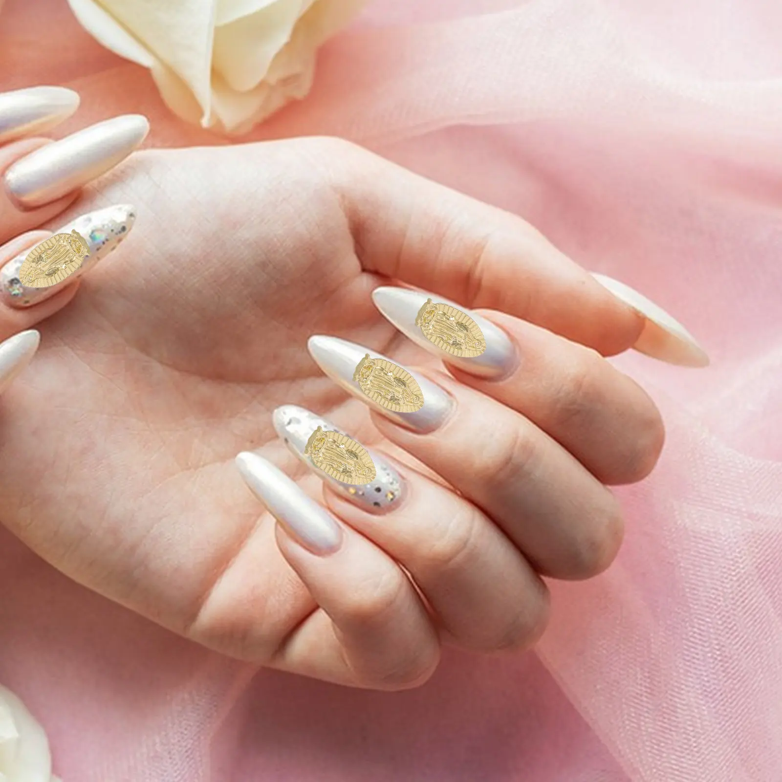 100 шт. металлических 3D-украшений для ногтей в виде статуэток Будды, рельефные, роскошные, для маникюра, аксессуары для ювелирных изделий
100 шт. металлических 3D-украшений для ногтей в виде статуэток Будды, рельефные, роскошные, для маникюра, аксессуары для ювелирных изделий