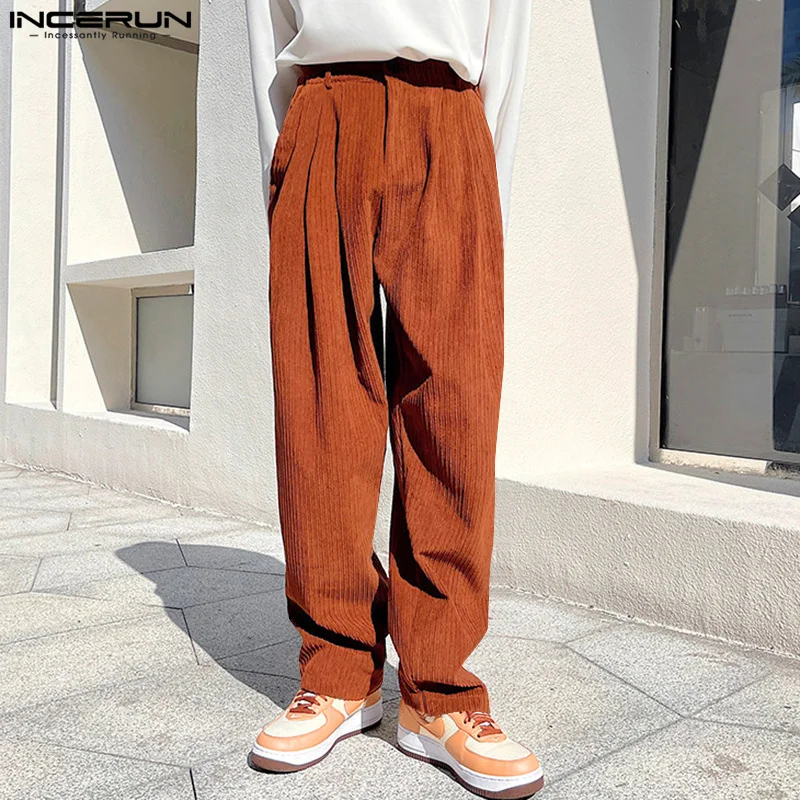 Men Solid Wide Leg Simple Trousers INCERUN Textural Sense Corduroy Long Pants Casual Zipper Pockets Harajuku Loose Male Bottoms
Men Solid Wide Leg Simple Trousers INCERUN Textural Sense Corduroy Long Pants Casual Zipper Pockets Harajuku Loose Male Bottoms