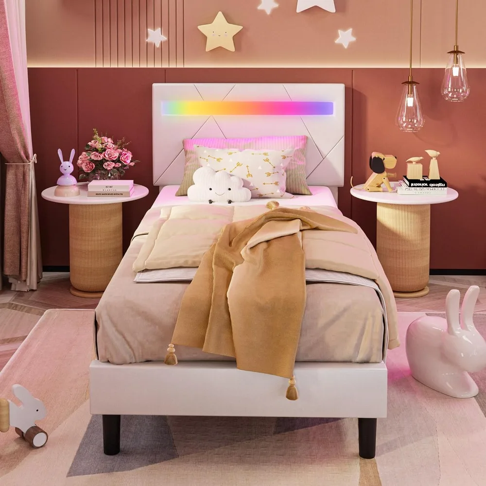 Bed Frame with LED Lights(Smart APP Control), Upholstered Modern Platform Bed Frame, No Box Spring Needed/Noise-Free
Bed Frame with LED Lights(Smart APP Control), Upholstered Modern Platform Bed Frame, No Box Spring Needed/Noise-Free