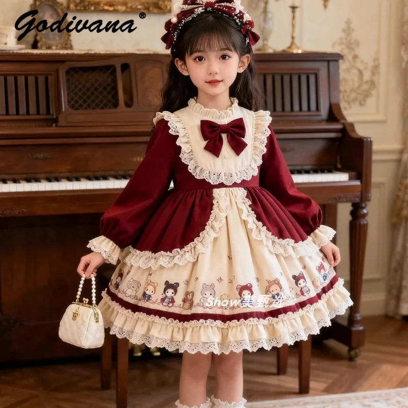 Original Girls Lolita Princess Dress New 2026 Autumn and Winter Sweet Bow Long Sleeve Lace Trim Cute Cartoon Print Ball Gown
Original Girls Lolita Princess Dress New 2026 Autumn and Winter Sweet Bow Long Sleeve Lace Trim Cute Cartoon Print Ball Gown