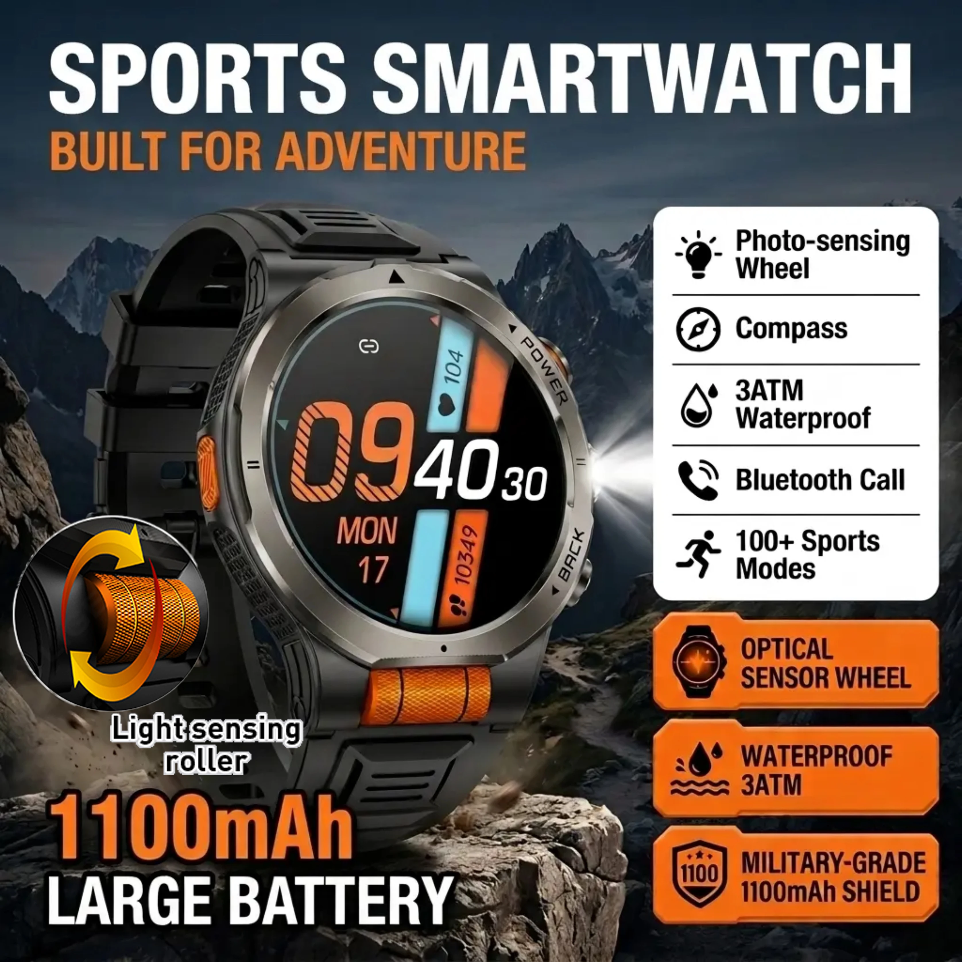 LIGE Sports Smart Watch for Fitness Men 1100mAh 3ATM Waterproof Bluetooth Call 100+ Modes Gym Running Workout Outdoor Training
LIGE Sports Smart Watch for Fitness Men 1100mAh 3ATM Waterproof Bluetooth Call 100+ Modes Gym Running Workout Outdoor Training