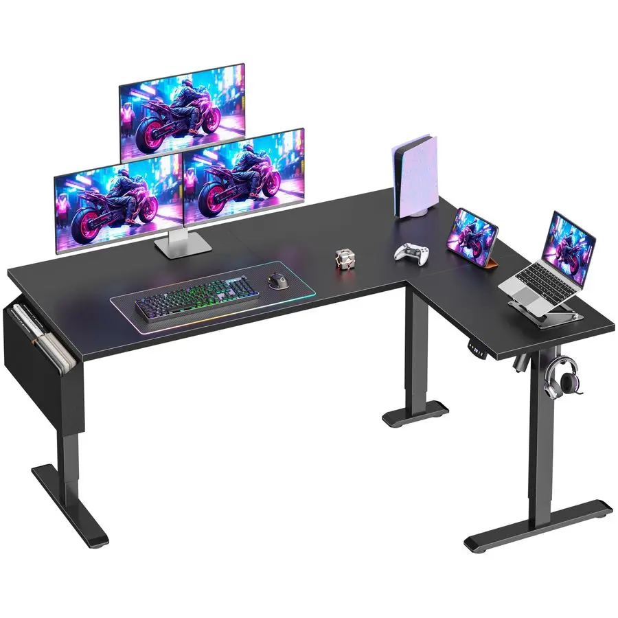 L Shaped Electric Standing Desk,63 Inch Adjustable Height Sit to Stand Corner Desks with Memory Presets,Reversible Computer Desk
L Shaped Electric Standing Desk,63 Inch Adjustable Height Sit to Stand Corner Desks with Memory Presets,Reversible Computer Desk
