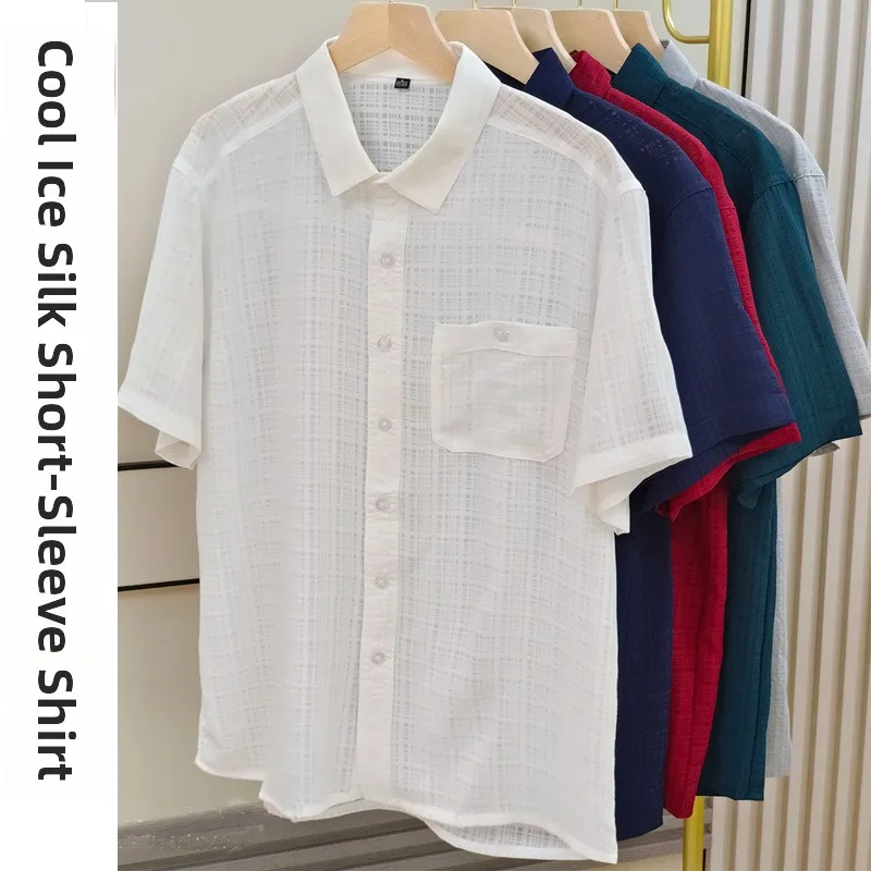 New Ice Silk Thin Short Sleeve Loose Shirt for Middle-Aged And Elderly Men Summer Clothing Grandpa Top Father Open Cardigan
New Ice Silk Thin Short Sleeve Loose Shirt for Middle-Aged And Elderly Men Summer Clothing Grandpa Top Father Open Cardigan