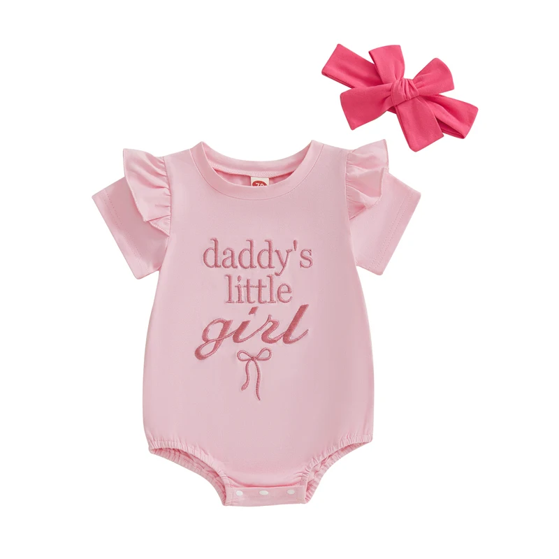 0-18M Daddys Little Girl Baby Outfit Ruffle Short Sleeve Shirt Bubble Romper Daddys Girl Clothes with Headband
0-18M Daddys Little Girl Baby Outfit Ruffle Short Sleeve Shirt Bubble Romper Daddys Girl Clothes with Headband