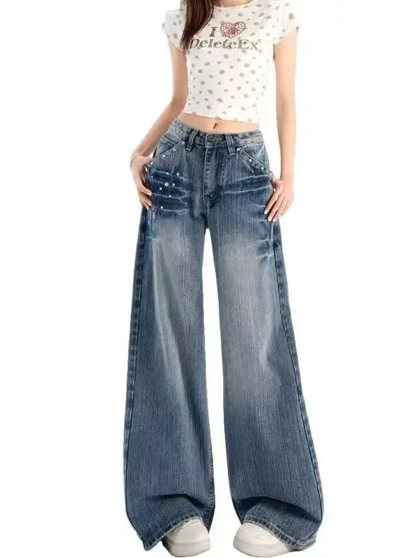 American Retro High Waist Wide Leg Jeans Women's Spring Autumn New Large Size Fat MM Slimming Loose Straight Long Pants
American Retro High Waist Wide Leg Jeans Women's Spring Autumn New Large Size Fat MM Slimming Loose Straight Long Pants