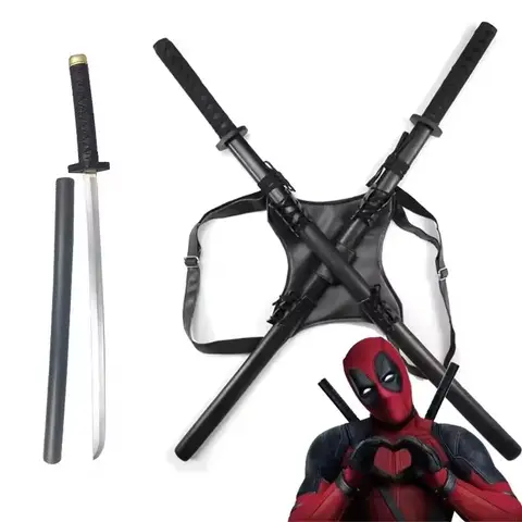 2025 New 61cm Deadpool Katana PU Anime Soul Figur Sword Samurai Knife Ninja Sword Cosplay Props Boys Toy Halloween Festival Gift