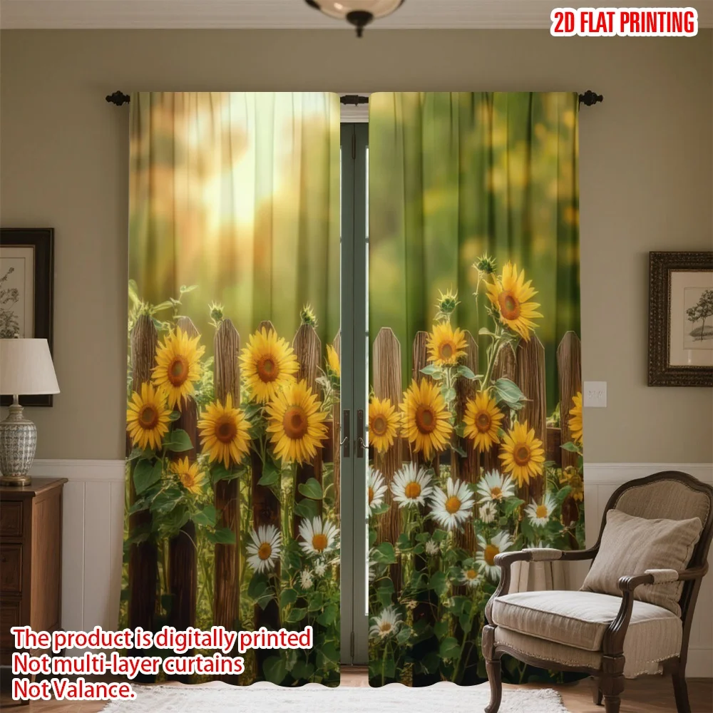 2D flat printing 2pcs Curtains Sunflowers by the Fence Digital Printed Polyester Drapes Family Party for living room decor for
2D flat printing 2pcs Curtains Sunflowers by the Fence Digital Printed Polyester Drapes Family Party for living room decor for