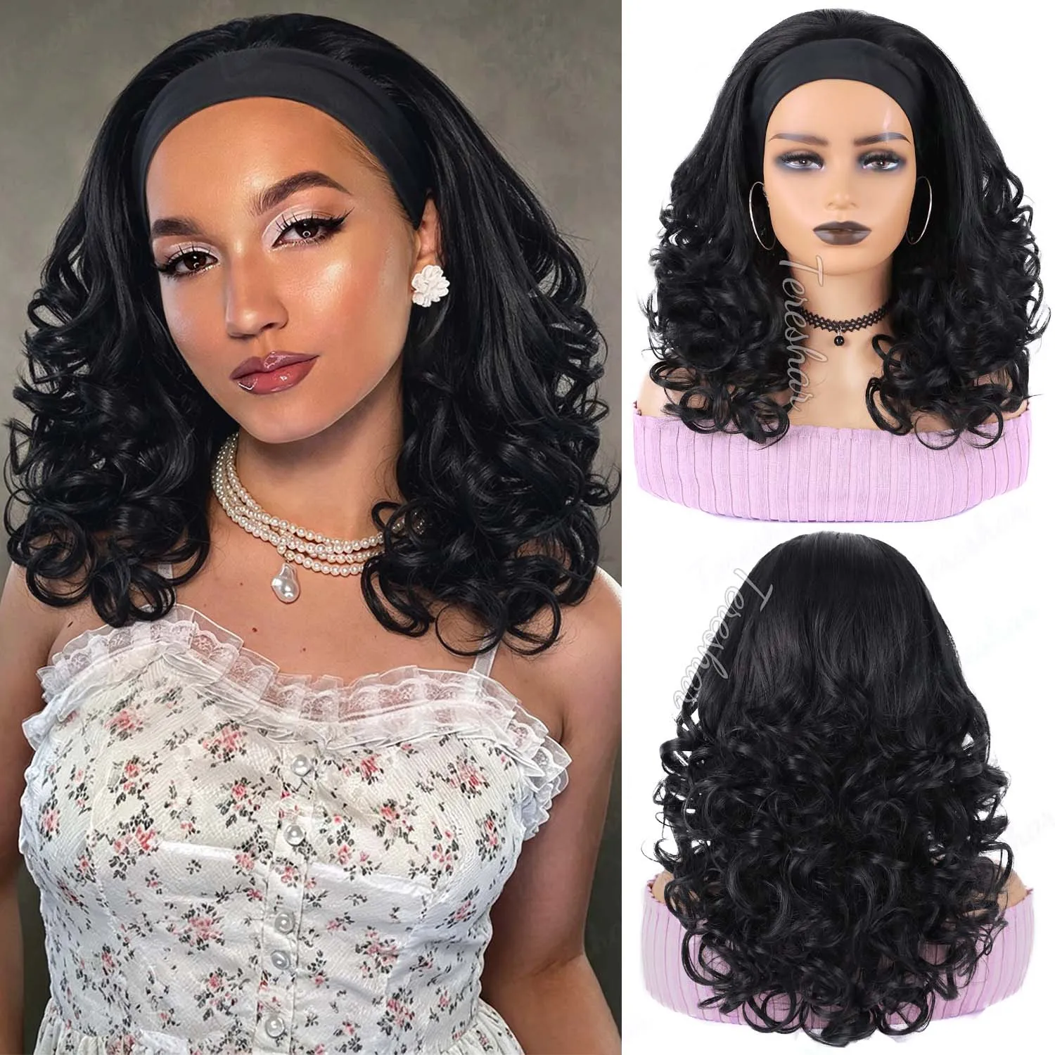 Synthetic Black Yaki Curly Headband Wig for Women,16inch|20inch Kinky Straight Half Wig with Curly Ends Headband Wig for Daily
Synthetic Black Yaki Curly Headband Wig for Women,16inch|20inch Kinky Straight Half Wig with Curly Ends Headband Wig for Daily